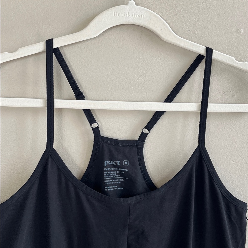 Pact Organic Cotton Cool Stretch Lounge Black Racerback Jumpsuit size medium - Picture 7 of 16